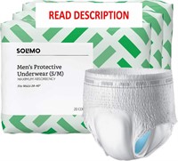 Solimo Men's Incontinence Underwear S/M 20ct