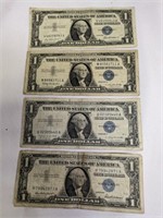 4 - 1957, 57A, 57B One Dollar Silver Certificates