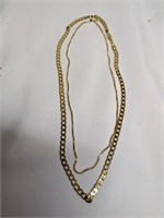 2 Gold Electro-Plated Necklaces 20" long