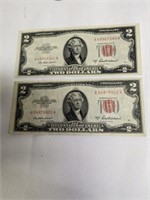 2 - 1953A Two Dollar Red Seals