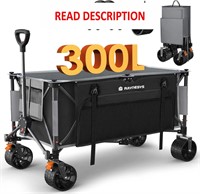 Collapsible Wagon Cart  440lbs 300L - Black/Gray