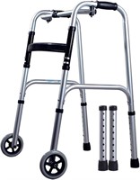 $190 Adjustable Height Wheeled Walker, One-Button