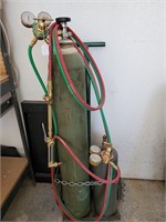 Acetylene/Oxygen Tanks And Gauges On Dolly