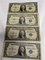 1935A,C,E,F One Dollar Silver Certificates