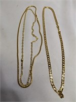 3 Gold Plated Chains 20" Long