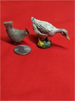 Vintage Mini Elastolin Goose &  Metal Leg Chicken