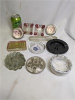 Ashtrays, Magnifying Paperweights, Etc