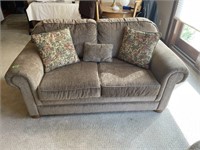 2 Cushion couch- light brown-66x36x seat height 18