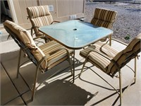 Glass Top Patio Table And 4 Chairs