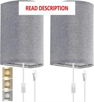 Wall Sconces Set (2)  Fabric  3 Color (Grey)