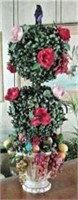 Christmas Floral Artificial Double Topiary Tree