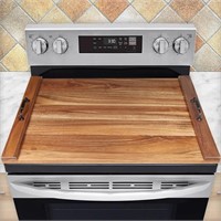 Appears NEW! $130 Noodle Board Stove Cover-Acacia