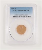 PCGS GRADED 2001-S LINCOLN PENNY PROOF PR68RD