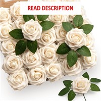 $24  Mocoosy 50Pcs Artificial Flowers  Cream White