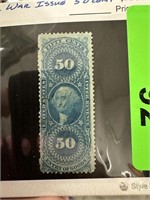 1862 CIVIL WAR ISSUE 50C REVENUE STAMP 1ST SERIES