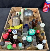 Vintage Bottle, Kitchenware Box-Lot