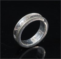 TIFFANY & CO STERLING SILVER RING 1837 BAND