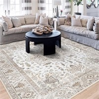 $404 Fortsea 8x10 Area Rug, Vintage Washable Area