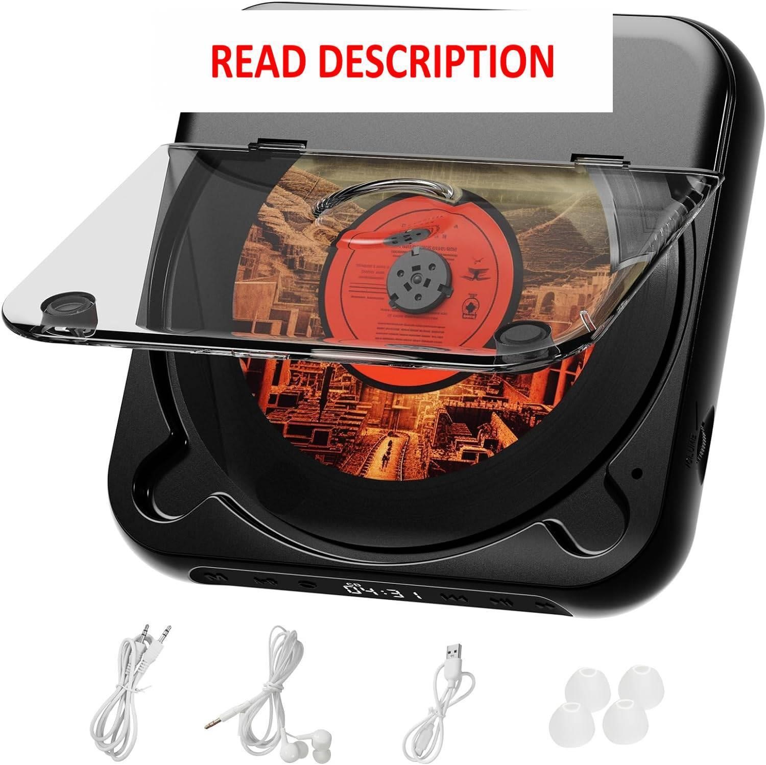 $30  Portable CD Player with Bluetooth  LCD  Black