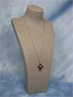 S.S. Hallmarked Garnets Czs Necklace