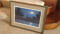 Moon on lake Picture (19 in x 25 in)