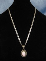 SS Navajo Vtg Hallmarked Opal Necklace
