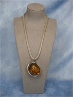 S.S. Art Deco Vtg Tested Genuine Amber Necklace