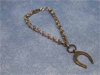 S.S. Vtg Horseshoe Pendant Necklace Hallmarked