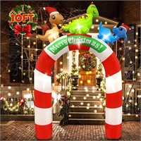 10 FT Christmas Dinosaur Inflatable with Lights