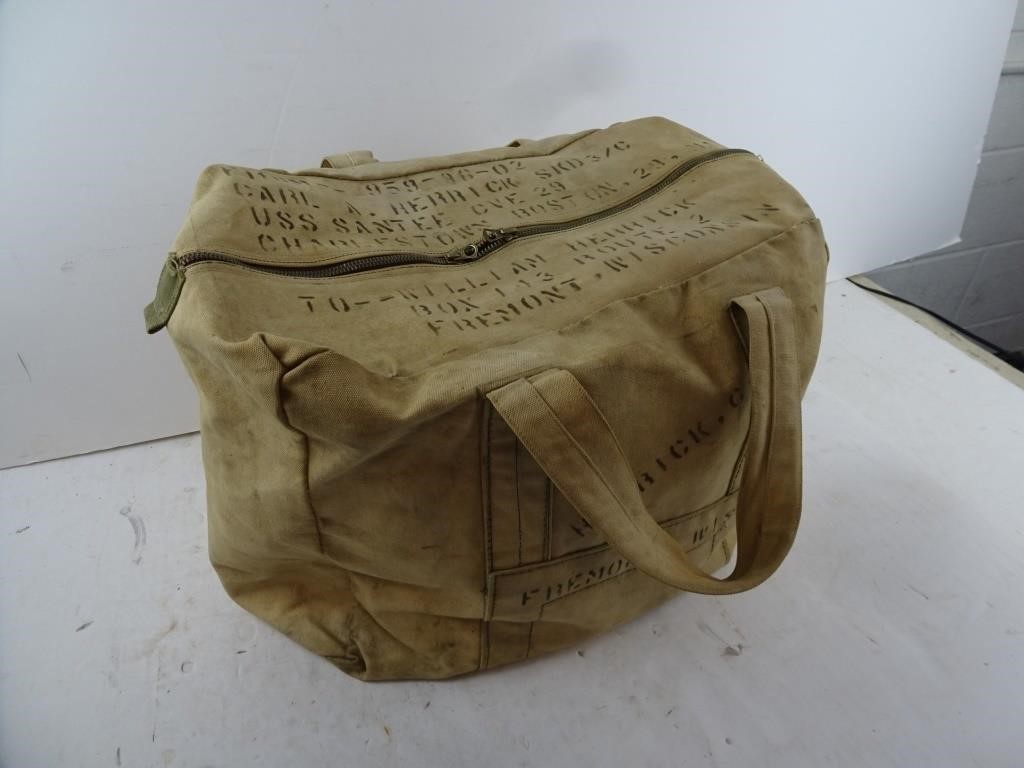 Vintage Canvas Military Bag