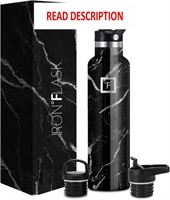$27  24 Oz IRON FLASK Water Bottle - Black Marquin