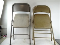 Two Steel Chairs - One Padded