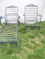 Metal Patio Lounger & Matching Chair