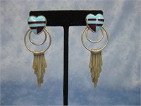 S.S. Vtg N/A Tested Multi Stone Earrings