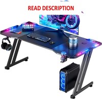 $90  HLDIRECT 47 Gaming Desk with LED  Z Shape