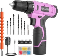 $30  12V Pink Drill Set  3/8' Chuck  180in-lbs