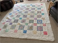 #3 - Patchwork Squares Hand Sewn Vintage Quilt