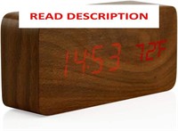 $19  OCT17 Wooden Digital Alarm  USB - Brown