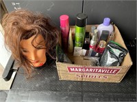 Beauty box lot with mannequin head
