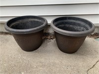 Two Plastic Pots One Rim Is Damaged 13 1/2"x10" T