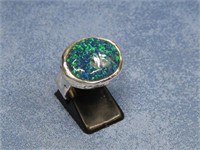 S.S. Abstract Hallmarked Opal Ring