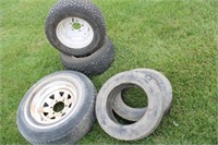 Two 23x10.50 Tires & Rims, Two 4.80 Tires & Other