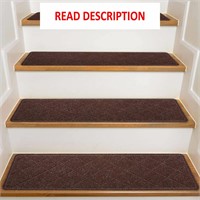 15 Pack 8 X 30 Non Slip Stair Treads  Brown