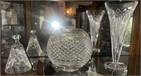 3 Waterford Crystal Bell, Bud Vase Bowl, Vase