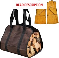 $30  Waxed Canvas Firewood Carrier with Gloves