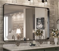 48 x 36 Inch Black Bathroom Vanity Mirror