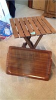 Wood Folding table and tray
