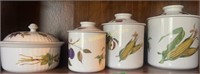 Royal Worcester Evesham Canisters, Covered Dish