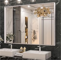 Nickel 40" x 30" Rectangular Wall  Vanity Mirror