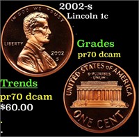 Proof 2002-s Lincoln Cent 1c Graded pr70 dcam BY S